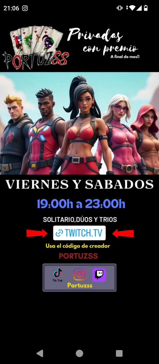 portuzs's tweet photo. PRIVADAS CON PREMIOS:
VIERNES Y SABADOS DE 19:00H A 23:00H ESPAÑOLA!!
SOLITARIO, DÚOS Y TRIOS

EN MI CANAL DE TWITCH "PORTUZSS" https://t.co/QHvK8UPOBn