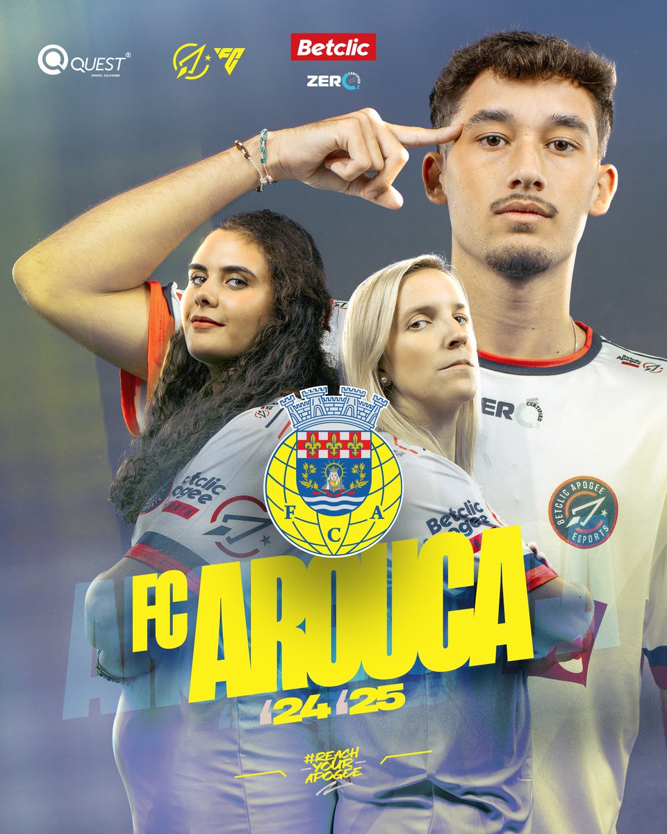 Betclic Apogee 🤝 FC Arouca

Este ano, unimos forças para competir na eLiga Portugal! ⚽

🎮 <a href="/Darkley_11/">Darkley11</a> 
🎮 <a href="/byaseabra_09/">Beatriz ⚽️</a> 
🎮 <a href="/SilviaSantos_8/">Sílvia Santos</a> 

A estreia é já a 5 de janeiro na Taça eLiga Portugal! 🏆
#ReachYourApogee #LobosDeArouca #AmorEPaixao <a href="/OficialFCArouca/">FC Arouca</a>