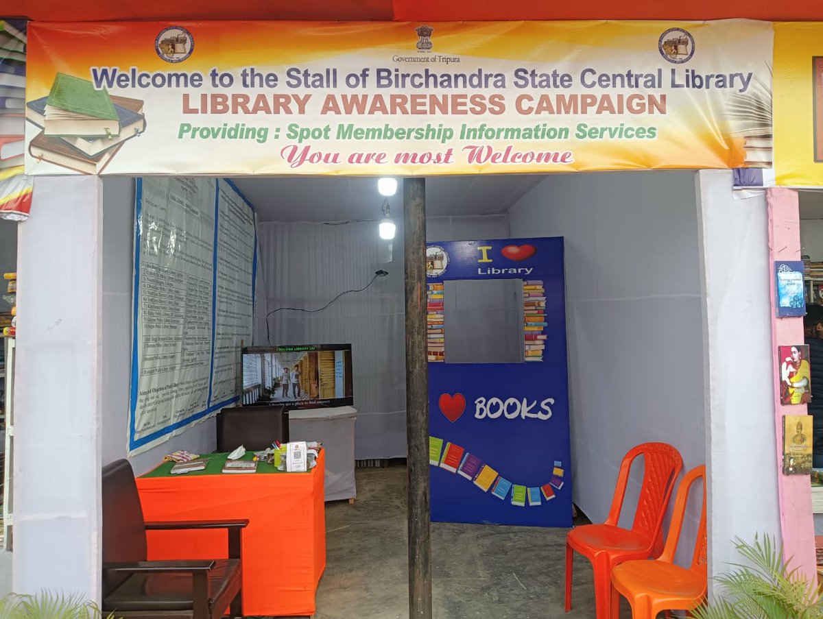 BirState's tweet photo. Program Name :- Library Spot Membership Drive with Library Selfi Point in the Agartala Book Fair 2025 by BCSCL.
Program Date :-2/01/2025.
Book Fair Duration :- 2nd to 14th January 2025.
Venue :- Hapania International Fair Ground, Agartala. https://t.co/Fgk04s5Fmk