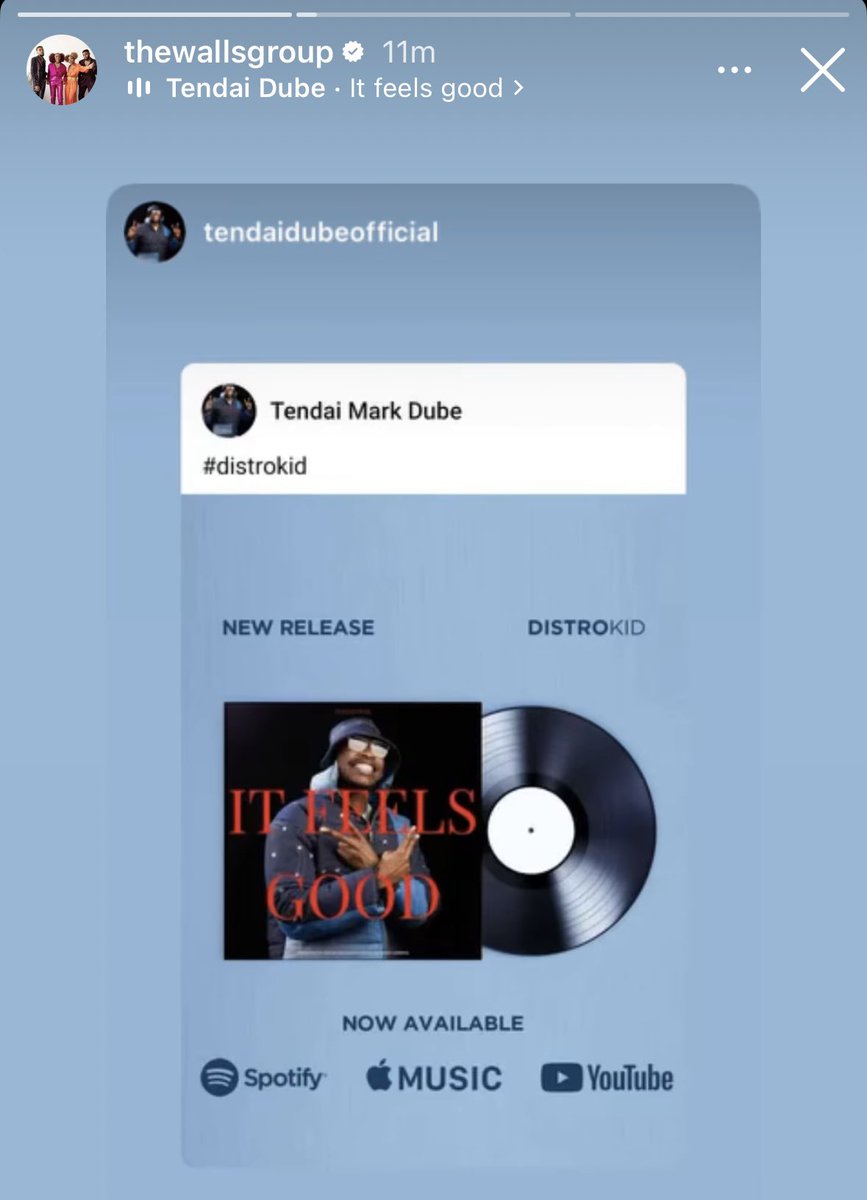 tendaidubeofficial (@onlytendai) on Twitter photo What an honor, just released a new single and already <a href="/TheWallsGroup/">The Walls Group</a> showing me love from the US ♥️<a href="/StarfmZimbabwe/">Star FM</a> <a href="/ZiFMStereo/">ZiFM Stereo</a> What an honor, just released a new single and already <a href="/TheWallsGroup/">The Walls Group</a> showing me love from the US ♥️<a href="/StarfmZimbabwe/">Star FM</a> <a href="/ZiFMStereo/">ZiFM Stereo</a>