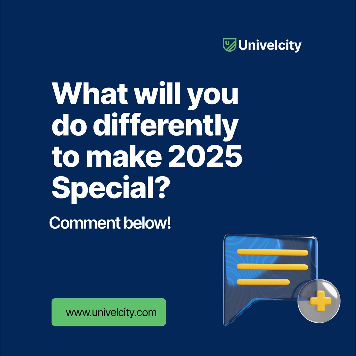univelcity's tweet image. Happy new year once again 🎊
This is to remind you that 2025 is a special year for you.
Take that bold step today to achieve your goals.

What will you do differently to make 2025 special? Comment below.

#techschoolinlagos
#univelcity
#learnatechskill