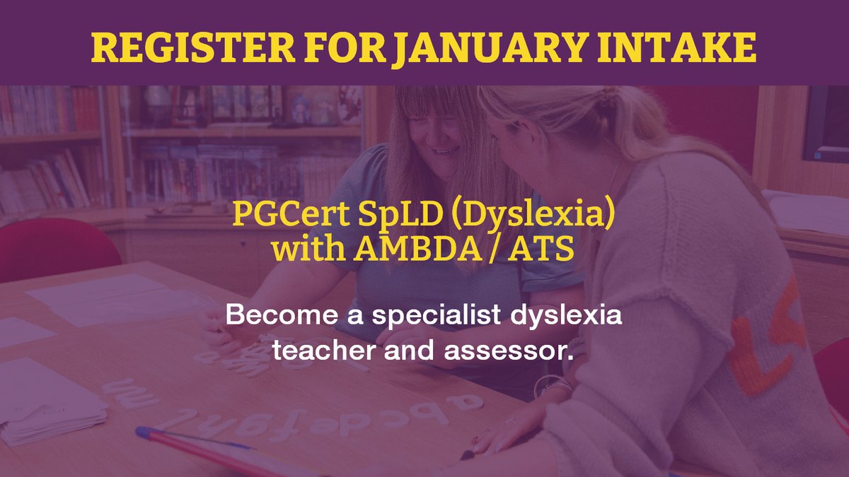 EHU | Education (@ehu_foe) on Twitter photo Ready to make a difference in 2025? 🌟 Register now for the January intake of the PGCert SpLD (Dyslexia) <a href="/edgehill/">Edge Hill University</a> Designed for working professionals, become a specialist dyslexia teacher & assessor. Start your journey today ehu.ac.uk/dyslexia Ready to make a difference in 2025? 🌟 Register now for the January intake of the PGCert SpLD (Dyslexia) <a href="/edgehill/">Edge Hill University</a> Designed for working professionals, become a specialist dyslexia teacher & assessor. Start your journey today ehu.ac.uk/dyslexia