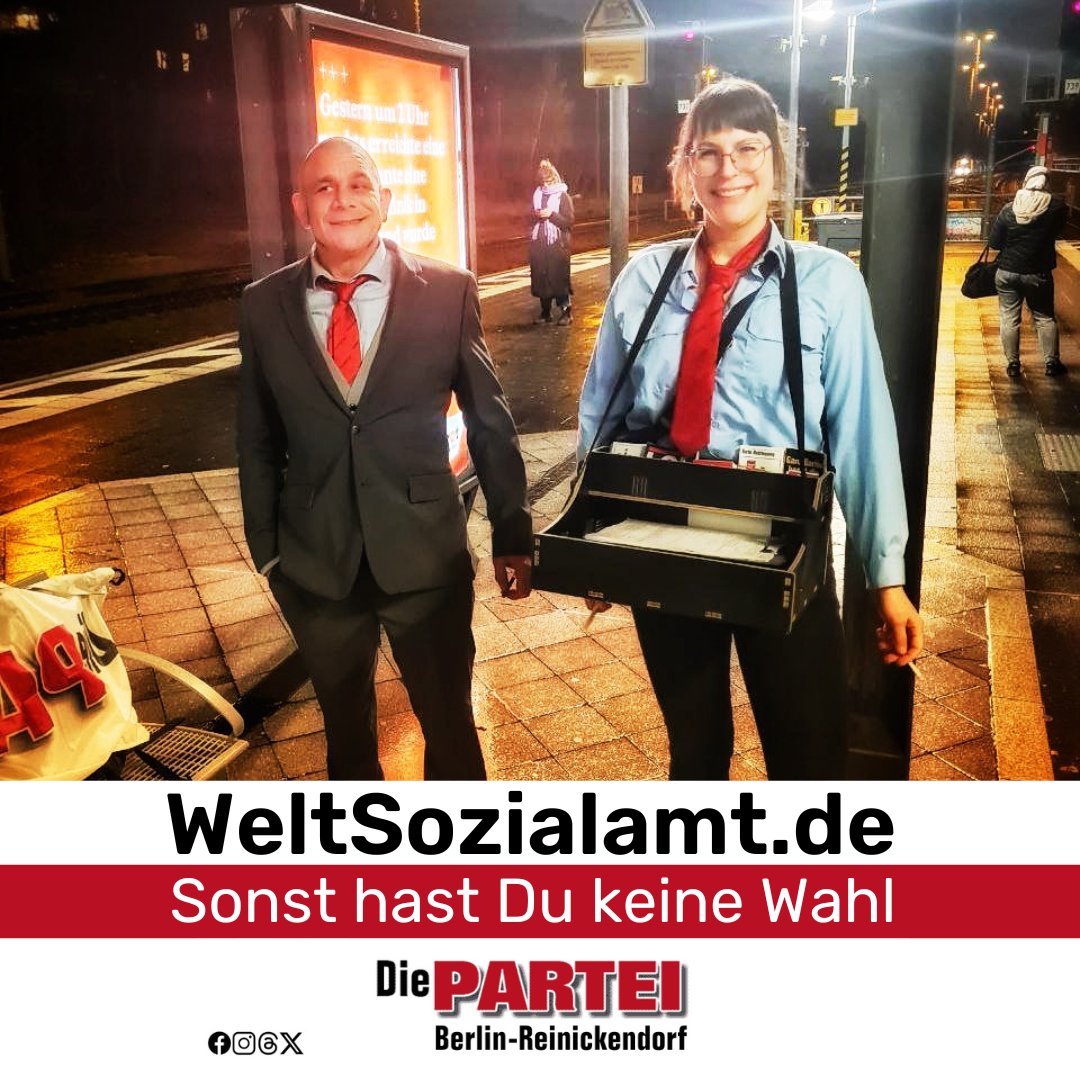 Runterladen, ausfüllen, ab zu #DiePARTEI! weltsozialamt.de