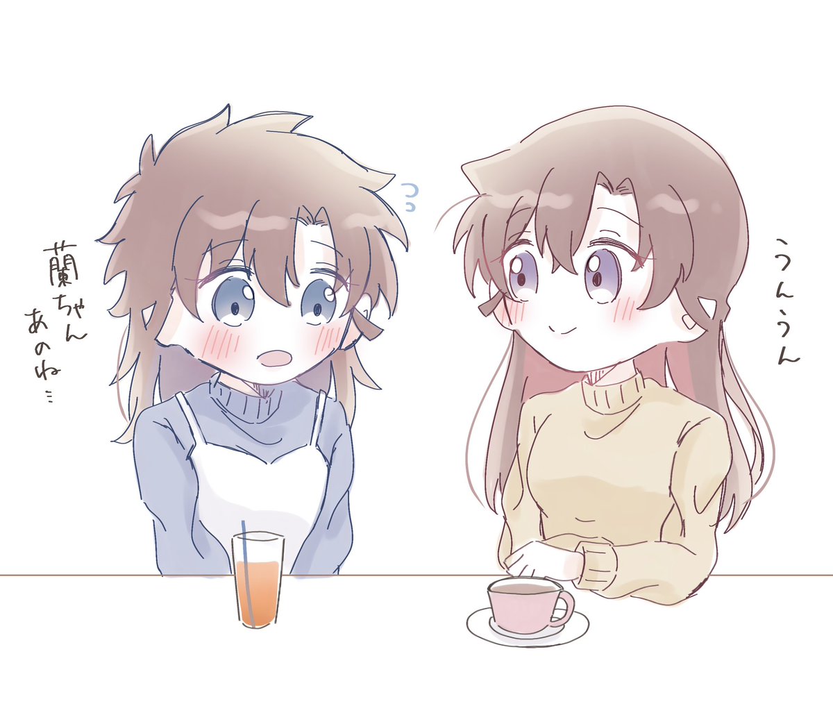 蘭ちゃんに恋愛相談する青子ちゃん