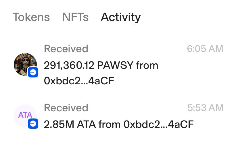 MotleyJunks's tweet image. Wd like to share how $PAWSY gifted me on their Xmas eve’s distribution stakers: 2.85mil $ATA (nw worth ard $10k) and 291k $PAWSY (I topped up to 500k, migrated to $mPAWSY n staked) I had 500k staked for this distribution. Imagine those that had the capacity to stake much more!