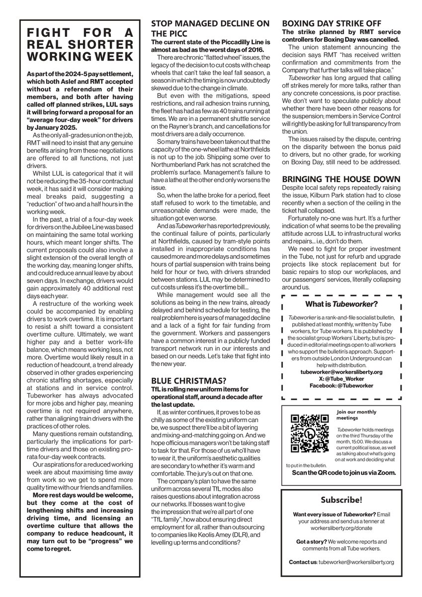The first edition of Tubeworker of 2025 is now online. This edition reflects on a big win over pensions, and looks forward to renewing our fights on other issues.

Download: workersliberty.org/story/2025-01-…