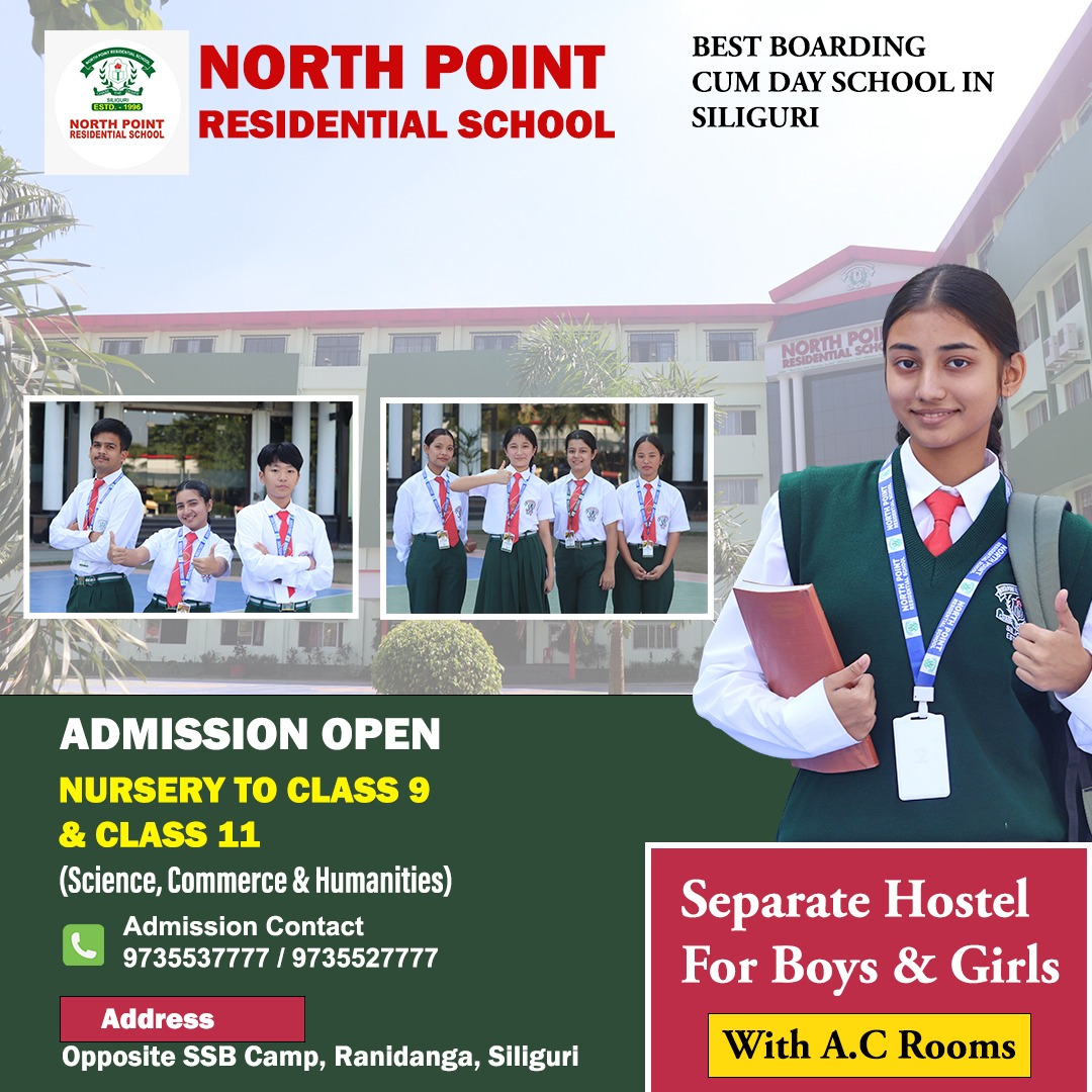 NORTHPOINTRESI's tweet image. Set yourself up for the life-changing academic environment at NPRS, the best boarding school in Siliguri. Admission for Class XI (Science, Commerce &amp;amp; Humanities) is going on for the session 2025-26.

Admission Desk: 97355 37777 / 97355 27777

#Nprs #Admissionopen #ClassXI