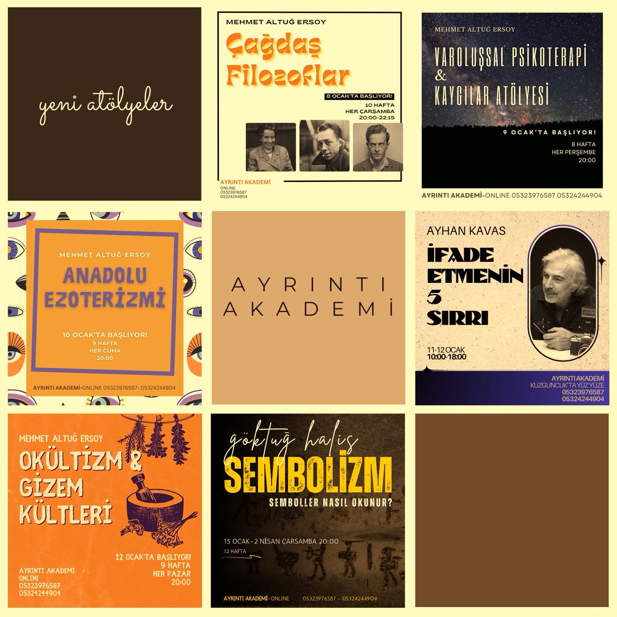 ayrintiakademi's tweet photo. Ayrıntı Akademi
Yeni Atölyeler!

Etkinlik biletlerine Shopier üzerinden ulaşabilirsiniz;
https://t.co/S1TIaTUk29 https://t.co/eTyPH8Nfx6