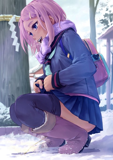 セーラー服マフラーりおんちゃんのおしっこ。 