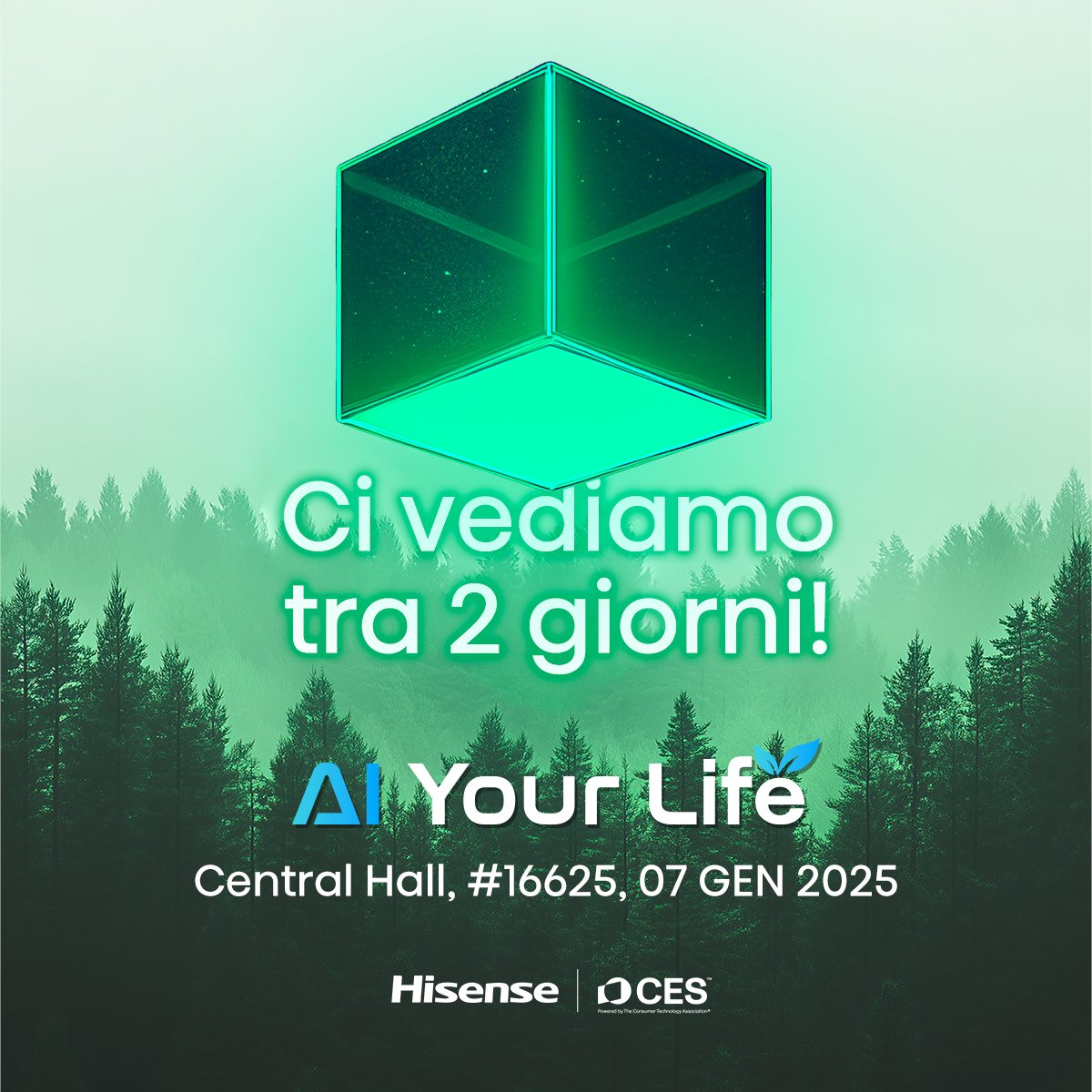 🟢 Abbraccia con noi l’evoluzione della tecnologia!

- 2 giorni a uno degli eventi più attesi dell'anno. 

Noi siamo pronti a sorprenderti, e tu? 😍

#HisenseItalia #CES2025 #Innovazione