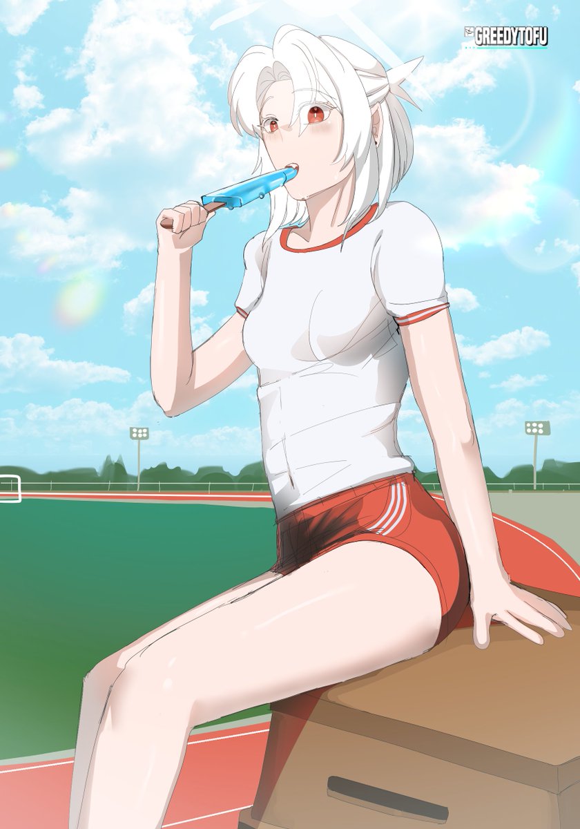 Marnie eating popsicle