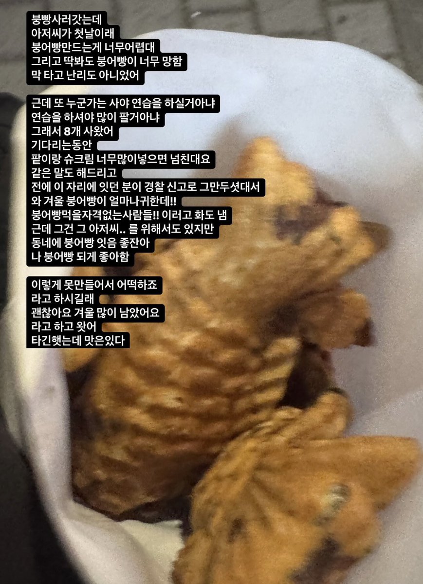 붕어빵을 소중히 여기도록 할 것