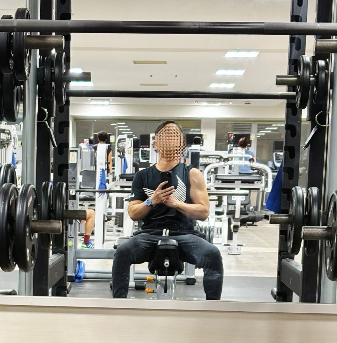 初トレ
#筋トレ垢 
#正月太り 
#ジムはガラガラ