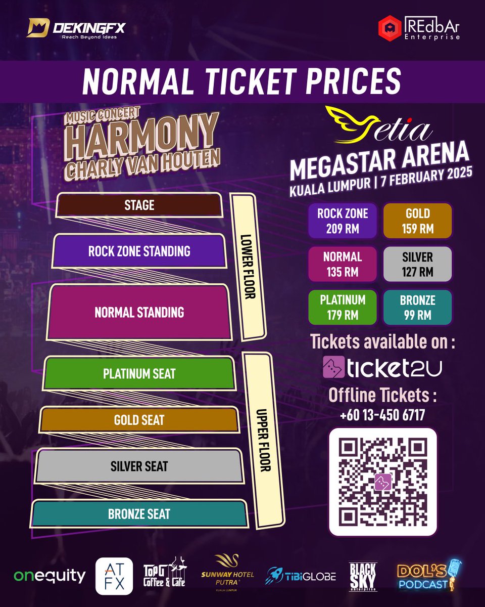 Mesti korang belum ada plan kan 7 February? Jom layan Charly dekat Megastar Arena! Siap ada koplo korang boleh layan sekali 💃🏻🕺🏻 

Combo deals pun ada! Up to 4 people 🫶🏻 Cepat beli tiket di laman web Ticket2U sekarang! Tiket bermula dari RM99 sahaja.