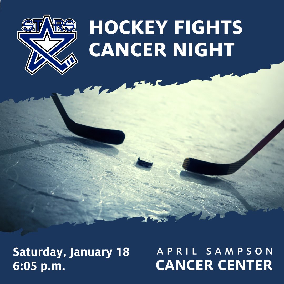 Join us for #HockeyFightsCancer Night! 🏒 
Saturday, January 18, 6:05 p.m. at the Ice Box

A portion of ticket sales from the link below and the post-game @lincolnstars jersey auction will support cancer survivors.

Get your tickets now: ow.ly/1bAF50UxWNa