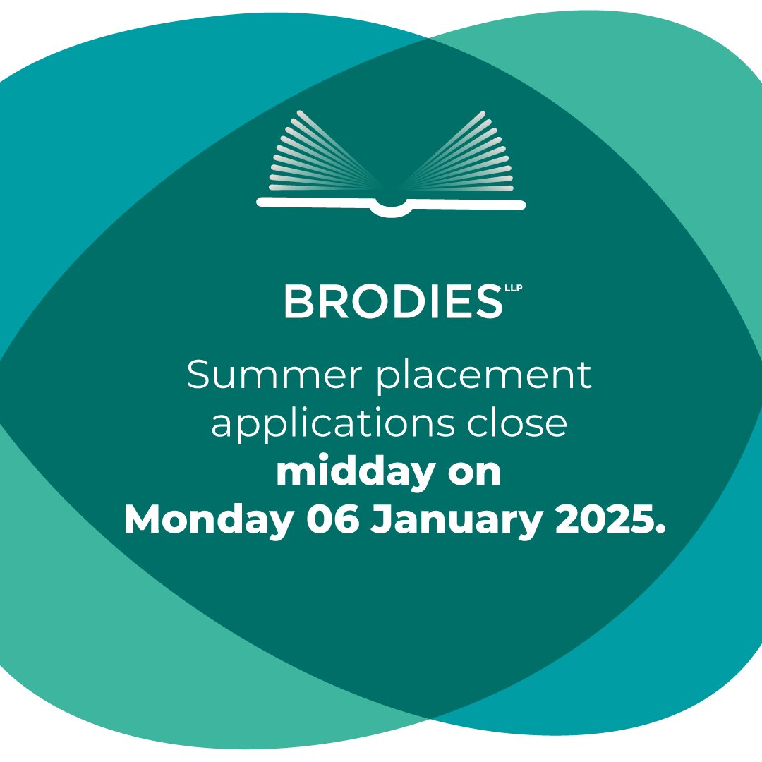2025 summer placement applications close on Monday 06 January at midday - get your application in before then! 

Apply here: brodi.es/3hokAfc