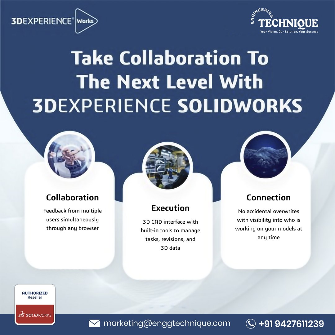 engg_technique's tweet image. Elevate your collaboration with #3DEXPERIENCE #SOLIDWORKS. Get real-time feedback from multiple users, manage tasks and revisions directly in the #3DCAD interface, and maintain seamless connections without accidental overwrites.
bit.ly/38188xl
#3DEXPERIENCEWorks