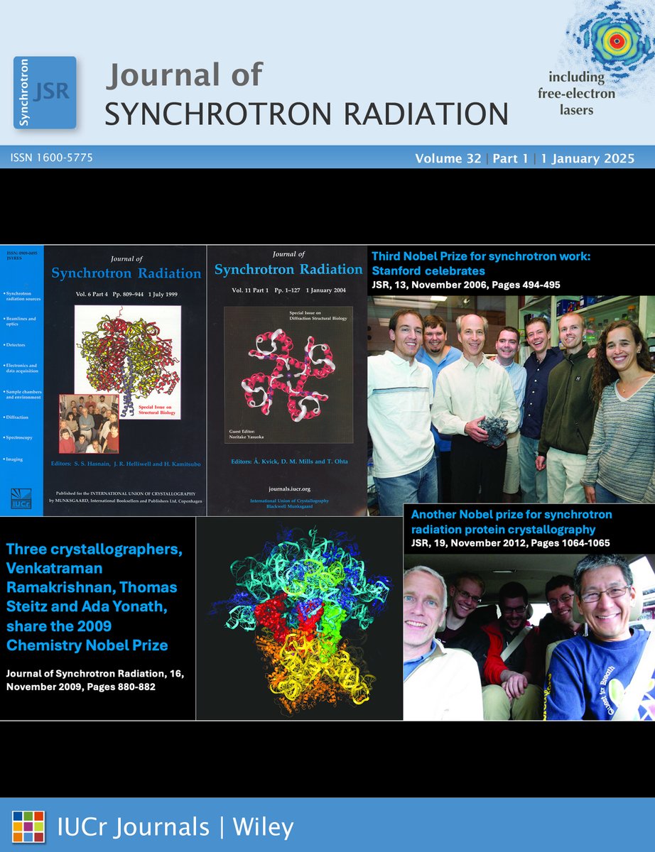 Our January 2025 issue out! bit.ly/3BRhmv2
On the cover, a montage of images covering Nobel Prizes linked to synchrotron radiation celebrated in <a href="/JSynchrotronRad/">J Synchrotron Rad</a> over the last 30 years bit.ly/3PlKhdG