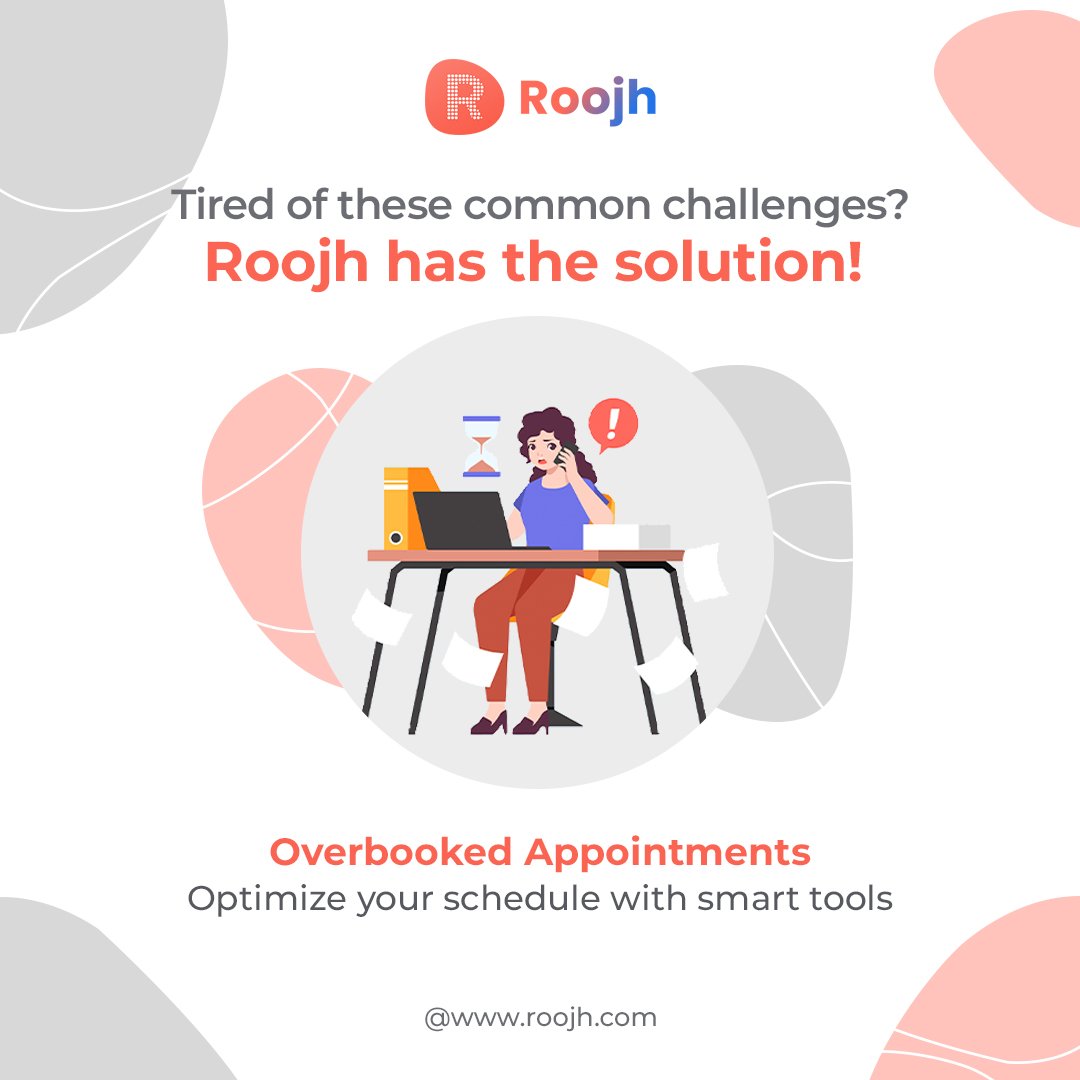 RoojhHealth's tweet photo. Say goodbye to common practice challenges with Roojh! 🚀 Tired of overbooked appointments, lost records, and missed follow-ups? Focus on what matters-your patients. 💼💡
.
Visit: https://t.co/4TmAHsfiwh
.
.
#DoctorChallenges #HealthcareInnovation 
#RoojhSolutions #RoojhSolutions https://t.co/x0nt3YYTsp