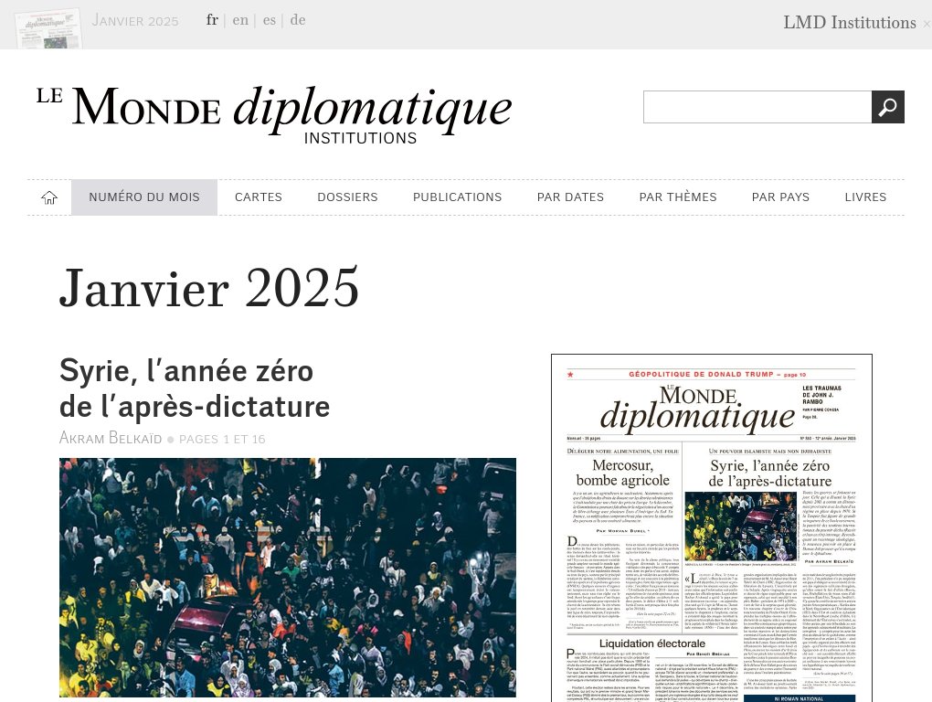 🌍✨ Un regard critique sur l’actualité : explorez #LeMondeDiplomatique
🗞️ En français, anglais, espagnol et allemand.
🔎 Accès aux archives depuis 1954 (FR), 1996 (EN), 1995 (ES/DE).
🌐📊 + de 50 000 articles et 3 000 cartes 
👉 bulac.fr/node/3279