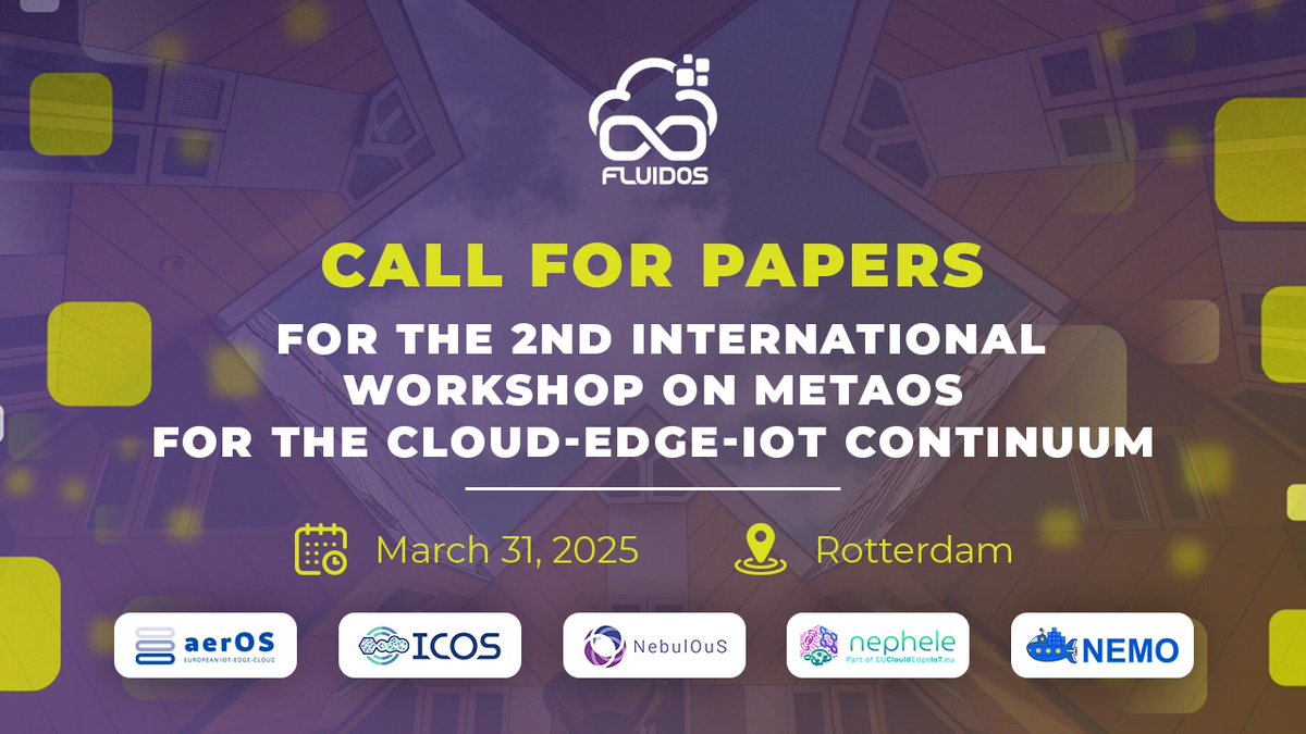 📢 Call for Papers: MECC 2025🌐
Share your research on Cloud-Edge-IoT Meta Operating Systems at #ACM #EuroSys2025 in Rotterdam!

🔗fluidos.eu/2024/12/24/cal…

📝 Submission Deadline: Jan 25, 2025

<a href="/EU_CloudEdgeIoT/">EUCloudEdgeIoT</a> 

#MetaOS #CloudComputing #EdgeComputing #IoT #Innovation
