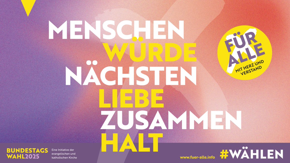 Unter dem Motto "Für alle - mit Herz und Verstand" rufen die Kirchen in Sachsen anlässlich der Bundestagswahl zur Stärkung der Demokratie auf #Waehlen fuer-alle.info