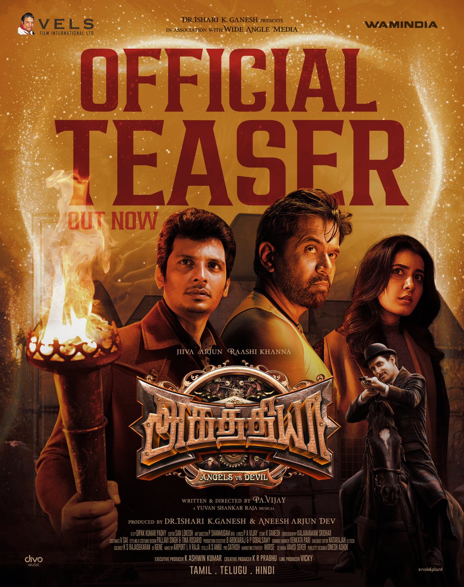 Unveiling the fear and mystery, the #Aghathiyaa teaser promises a spine-chilling journey into the realm of Fantasy-Horror Thriller!  

Tamil - youtu.be/BZxcNTD4kss

Telugu - youtu.be/SHmJZq666dU

Hindi - youtu.be/upCCr3_n28M 

#Aghathiyaa in cinemas January 31st.