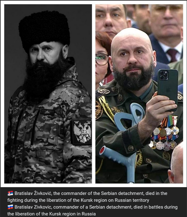 geschlittert's tweet photo. Bratislav Živković, the leader of the Serbian detachment, has been eliminated in Kursk
Good riddance 

Another war criminal bites the dust
@GeromanAT ;) https://t.co/Sz2Ah6BJuz