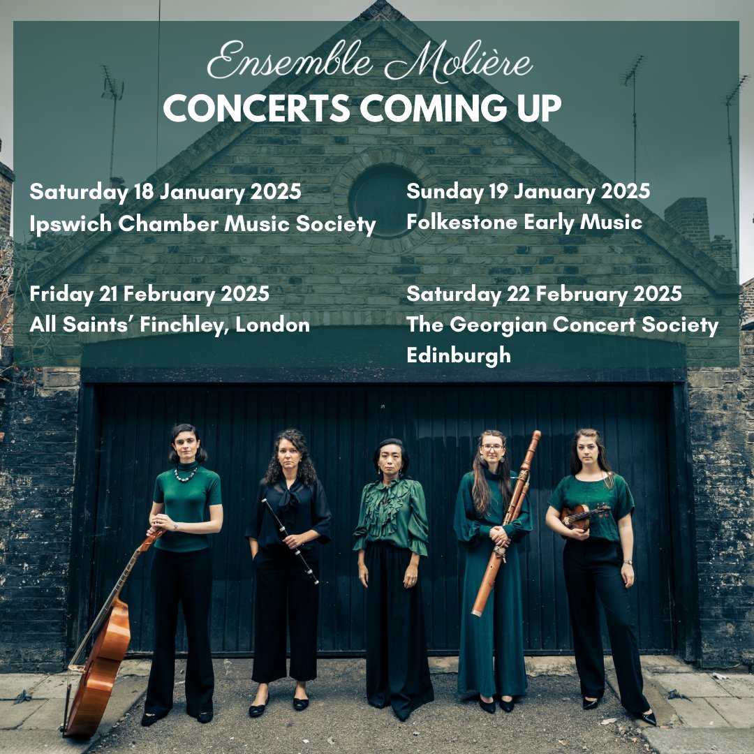 Ensemble Molière (@ensemblemoliere) on Twitter photo HAPPY NEW YEAR 🎉
Concerts coming up - it would be lovely to see you at these places!
👑The King’s Playlist
Sat 18 Jan <a href="/IpsChambMus/">IpswichChamberMusic</a>
Sat 22 Feb <a href="/GeorgianConcs/">Georgian Concert Soc</a>
💎Hidden Gems
Sun 19 Jan, Folkestone
Fri 21 Feb, London
Supported by <a href="/ContinuoFndn/">Continuo Foundation</a>
More info👉🏼ensemblemoliere.com HAPPY NEW YEAR 🎉
Concerts coming up - it would be lovely to see you at these places!
👑The King’s Playlist
Sat 18 Jan <a href="/IpsChambMus/">IpswichChamberMusic</a>
Sat 22 Feb <a href="/GeorgianConcs/">Georgian Concert Soc</a>
💎Hidden Gems
Sun 19 Jan, Folkestone
Fri 21 Feb, London
Supported by <a href="/ContinuoFndn/">Continuo Foundation</a>
More info👉🏼ensemblemoliere.com