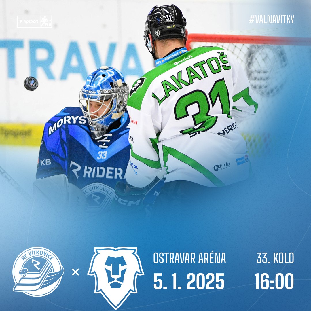 hcvitkovice's tweet photo. GAME DAY| První domácí utkání roku 2025 je tady. V OSTRAVAR ARÉNĚ vyzveme @bkboleslav #valnavitky https://t.co/8z99kzMDLm