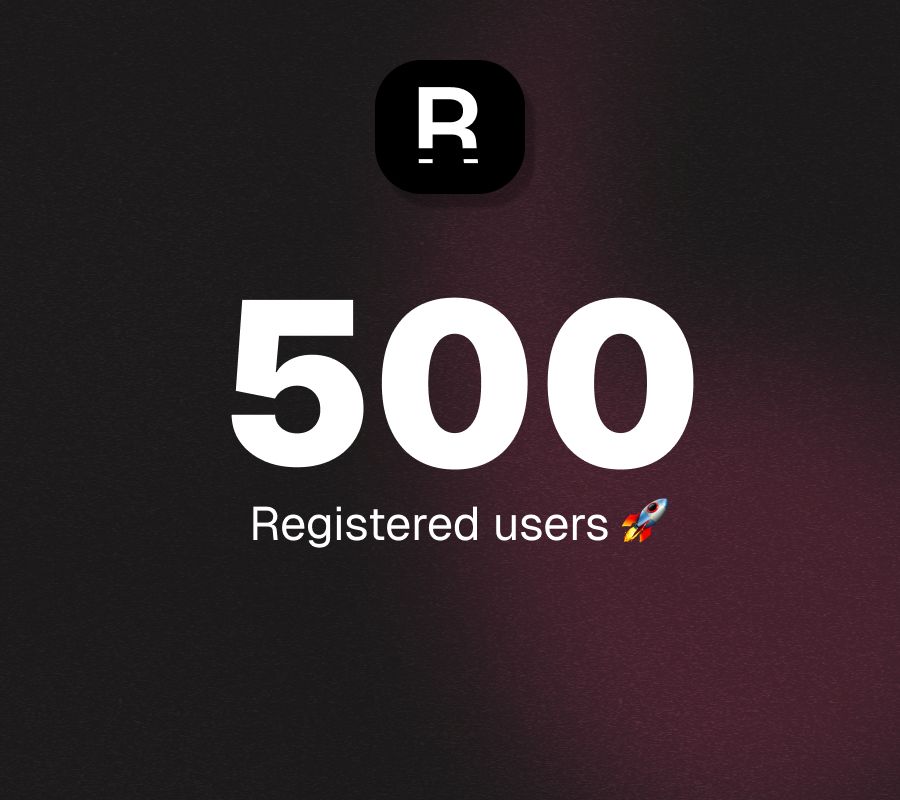 🎉 Cheers to 500 amazing users and counting! 🚀

A huge THANK YOU to everyone who believed in us, gave feedback and joined us on this journey. 💙

Here’s to the next 500 (and beyond). Let’s keep building something incredible together! 🙌