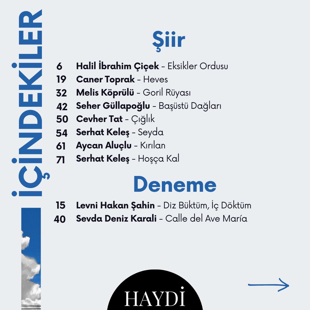 haydidergi's tweet photo. 29. sayı (Ocak-Şubat 2025) / İçindekiler
https://t.co/GpGAQMSPrI https://t.co/xlLqqeCPOC