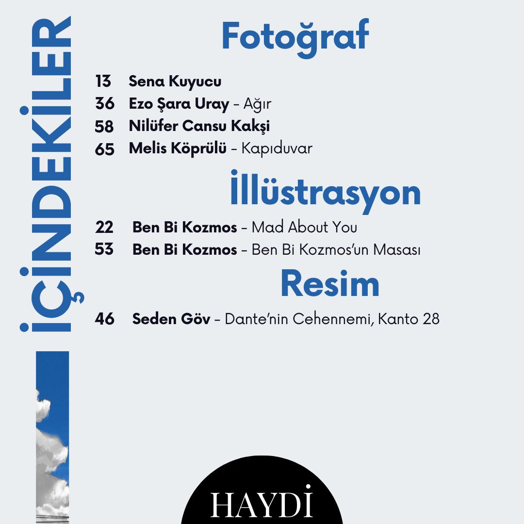 29. sayı (Ocak-Şubat 2025) / İçindekiler
haydidergi.com