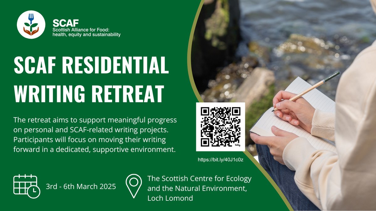 🚨 Deadline: Monday 6th January at 4pm!

The SCAF Writing Retreat is open to all SCAF members actively working on professional pieces of writing, including SCAF-related writing projects, manuscripts, grant proposals, or fellowship applications ✍️

↪️ bit.ly/40J1c0z
