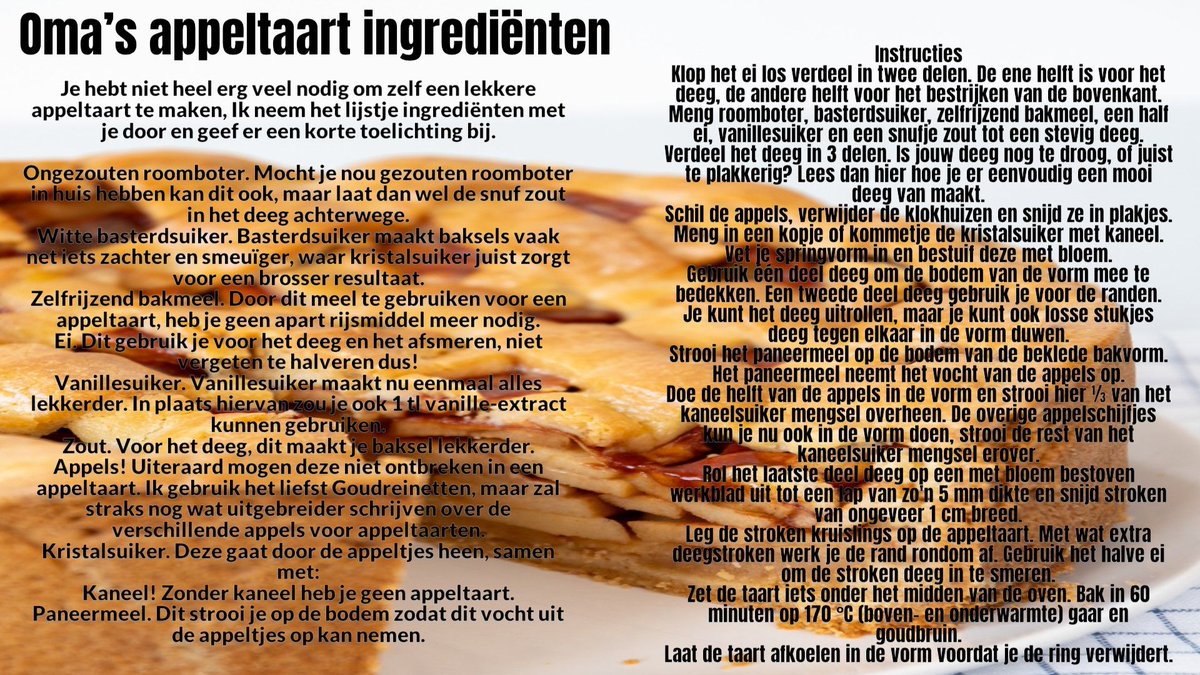 rjbteam's tweet photo. APPELTAART VAN OMA
MMMMMM van Rudy Boxman
HD FOTO's 1920x1080 HD #highDefinition #HD #appeltaart #recept #download #SamsungHD #media #tv #HDphoto
#RudyBoxman #RJBTEAM #HDdisplay https://t.co/l84wJnipEV