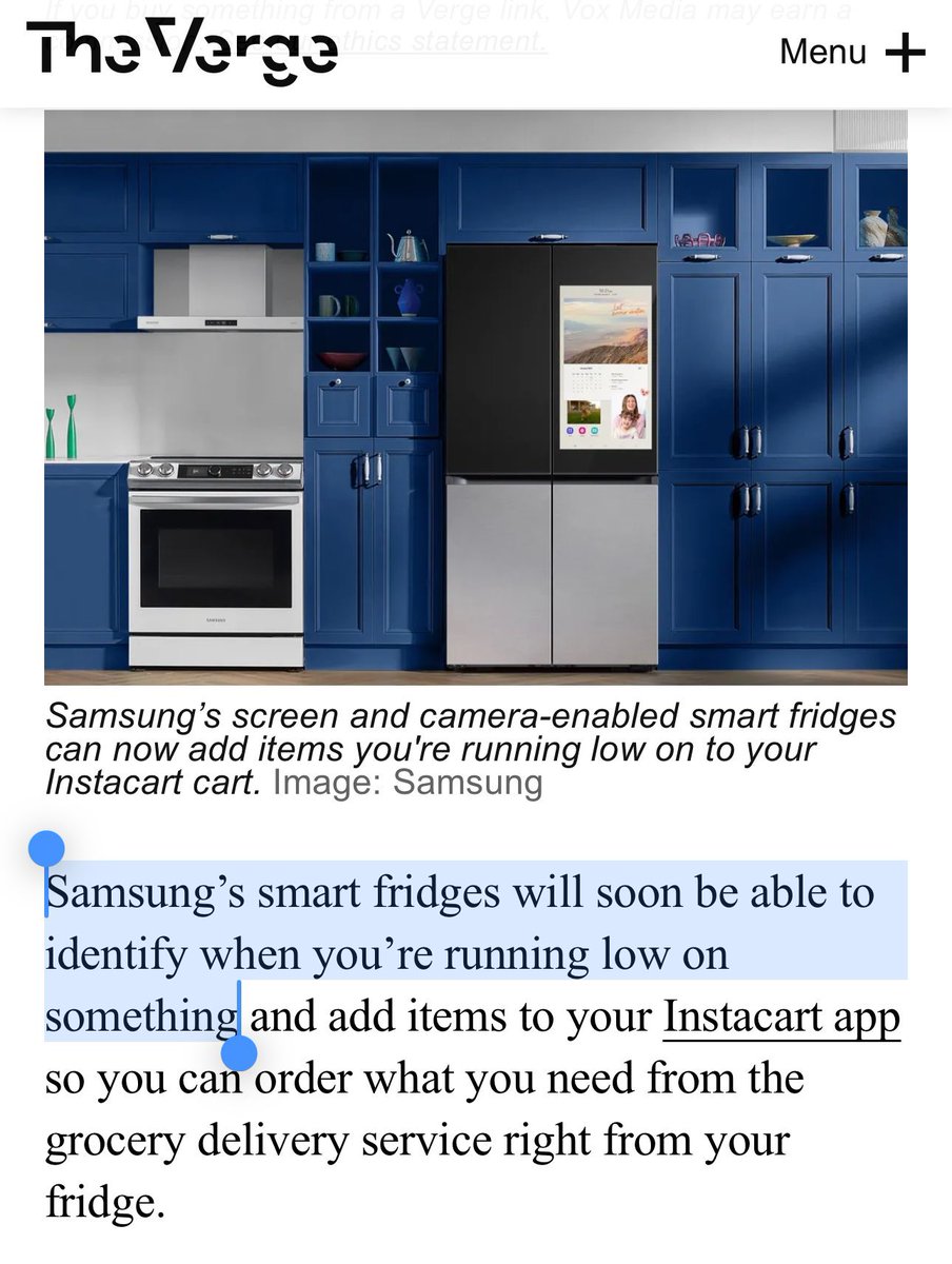 Moriarty_tech's tweet image. Samsung’s smart fridge can now tell when you’re out of milk. But let’s be real—soon it’ll rat you out to the whole family for sneaking that cake at 2 AM. Is this the future we dreamed of? 🧁📉 #SmartFridge #samsung