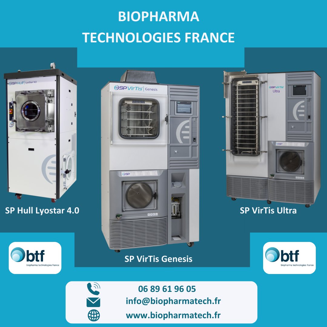 BiopharmaTechFr's tweet image. Contactez notre équipe pour tout projet question ou devis.
#lyophilisateurs #France #BTF
bit.ly/3Xb2gGU