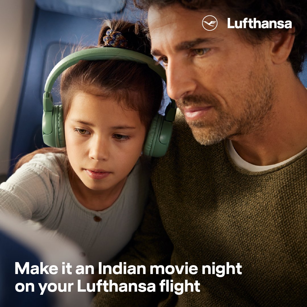 Lufthansa_India's tweet image. Make it a movie night! Pick your favourite from a range of the latest #IndianMovies and old #Bollywood classics in our #InflightEntertainment and enjoy a relaxed viewing experience above the clouds.