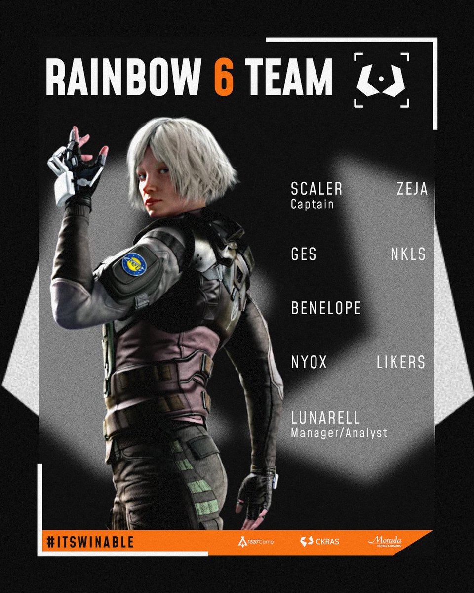 We are happy to announce our new #Rainbow6 Main Roster!

<a href="/ScalerR6/">Jan ,,Scaler'' S</a> (Captain)
<a href="/ZeJaGaming/">ZeJa</a> 
<a href="/NkLsR6/">NKLS</a> 
<a href="/benelope_r6/">Benelope</a> 
<a href="/gesfps/">gesr6</a> 

Subs:
<a href="/LikersR6/">Leroy</a> 
<a href="/Nyox__/">Nyox...</a> 

Manger/Analyst
<a href="/lunarell_/">Lunarell🔜Munich Major</a> 

We are looking forward to a bright future with you!
#ItsWinable