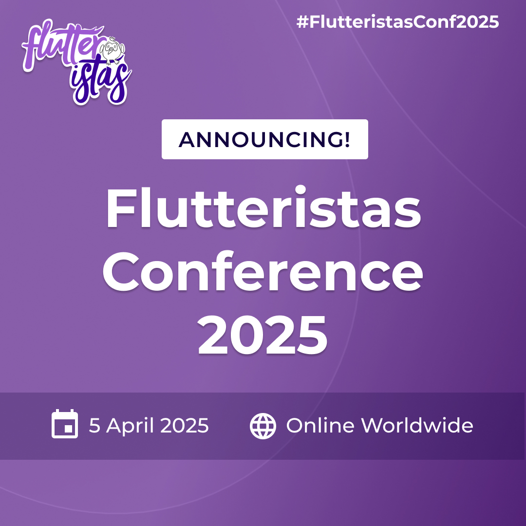 FlutteristasCon's tweet image. We're kicking off the year with big news: the Flutteristas Conference 2025 will be held online on April 5th! 🚀
You're invited to join us from anywhere in the world! 🌍 🎉 Stay tuned for more details! #FlutteristasConf2025