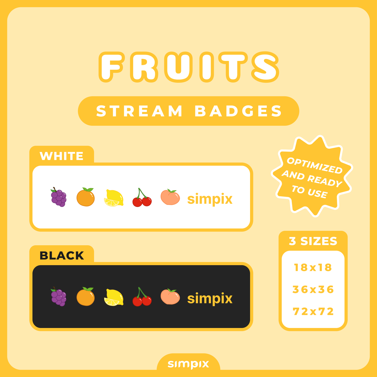 simpixdesigns's tweet photo. New year, new appearance ✨
Go get these cute fruits sub badges for your viewers! 🩷

Only 3.69€ in our Etsy [Link in bio] ✨
#streamers #twitchstreamer #TwitchStreamers #streaming #stream #twitch https://t.co/UGkRC3smQy