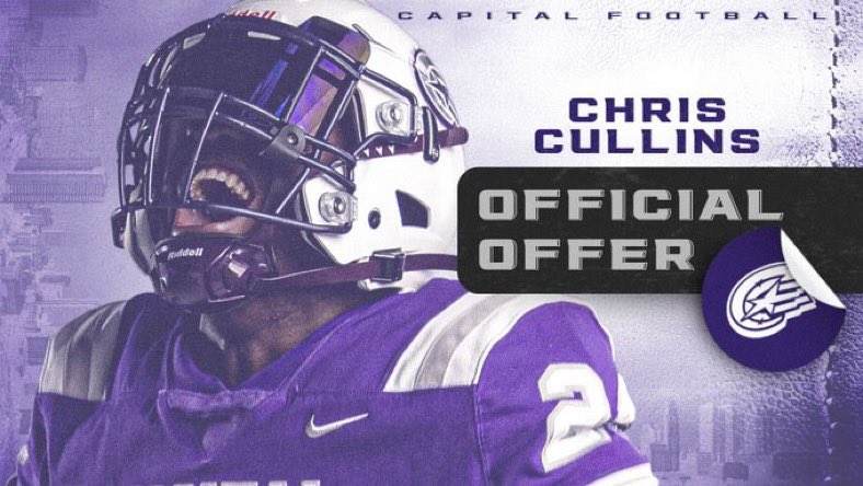 AGTG🙏🏿 Blessed to receive my first offer from <a href="/CapitalU_FB/">Capital University Football</a> 
<a href="/Coachcalexander/">Charles Alexander</a> <a href="/CoachGGrady/">Garrett Grady</a> <a href="/BWickPiratesDC/">Thomas Tedder</a> <a href="/CoachClemmons92/">Xavier Clemmons</a>