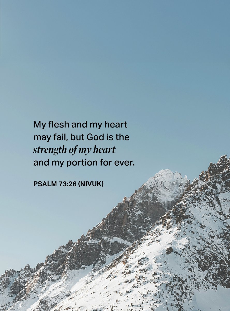 My flesh and my heart may fail, but God is the strength of my heart and my portion for ever. - Psalm 73:26 (NIVUK)

📖 Which verse is on your heart? Please do share!

#bibleverse #verseoftheday #dailybibleverse #247prayer #bibleverse