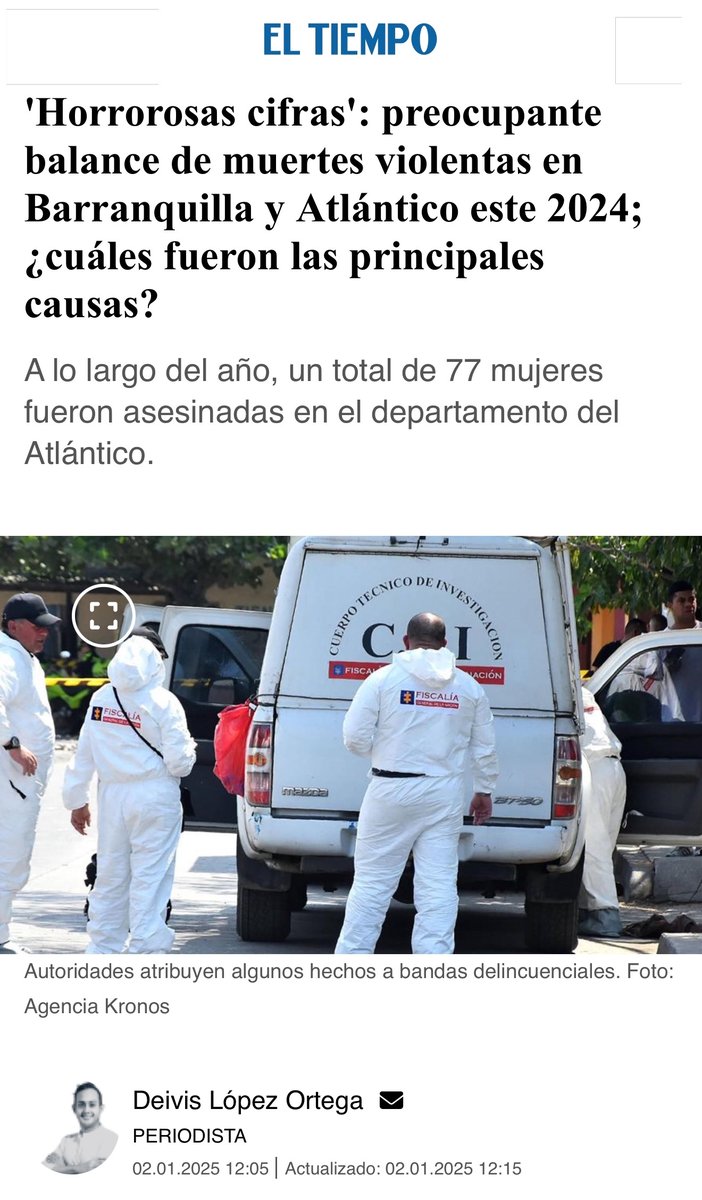 Espantoso lo que pasa en Barranquilla: tras una política de inversión social desastrosa y una gestión de seguridad fallida, reina la dictadura del gatillo. 814 muertos, 77 de ellos mujeres. El alcalde <a href="/AlejandroChar/">Alejandro Char</a>  se aferra a una ilusión de control, sostenida solo por su ego,