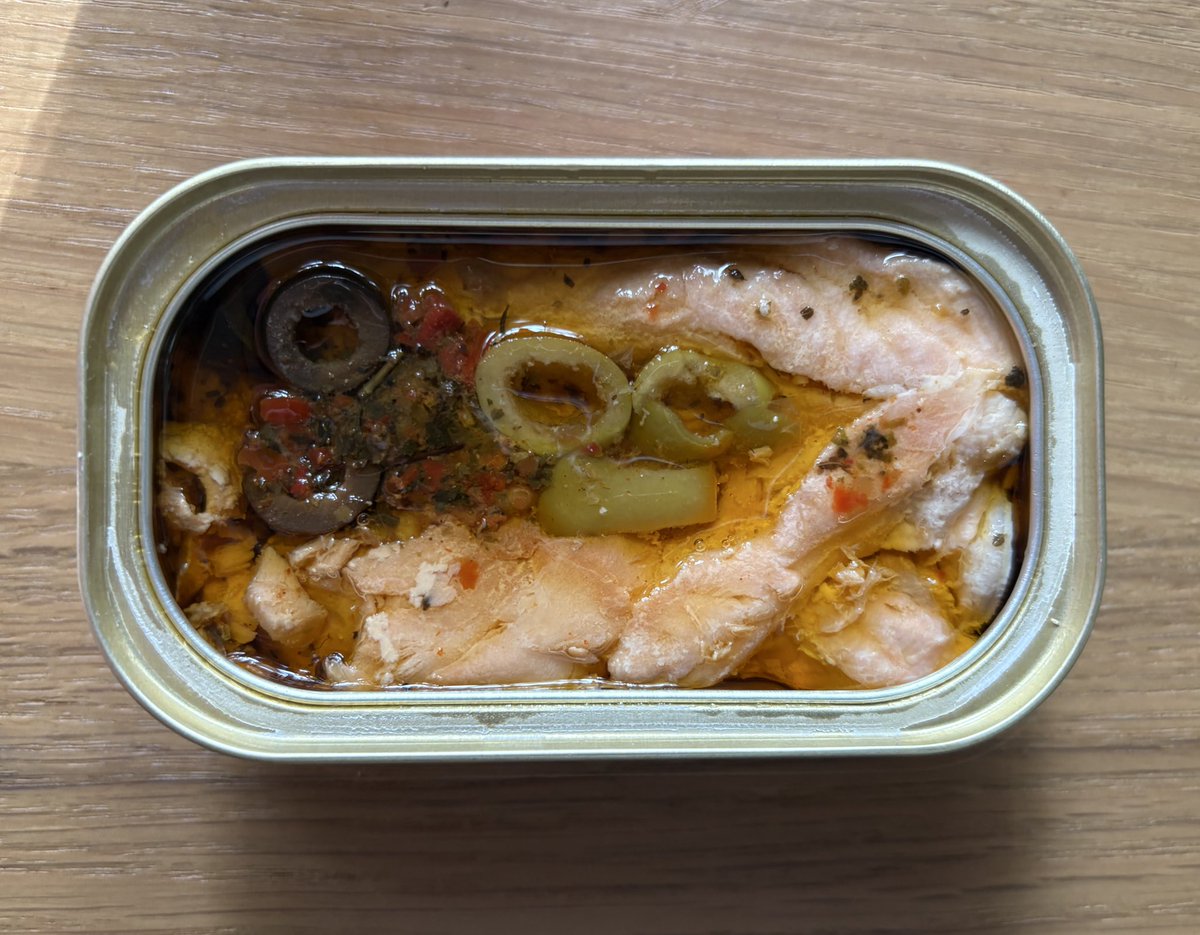 King Oscar Mediterranean Style Salmon 

I love the mediterranean mackerel from KO and the salmon tastes fine but it’s incredibly dry which might be to your taste but it’s not my favorite.