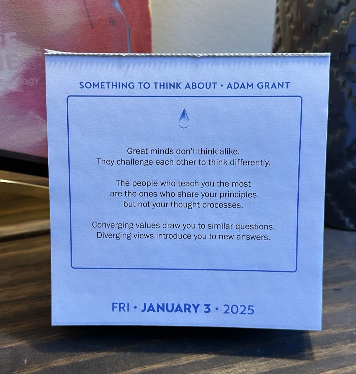 Claire Stroh, MBA, PHR, SHRM-CP (She/Her) (@_strclaire) on Twitter photo Love my daily “something to think about” with <a href="/AdamMGrant/">Adam Grant</a> for 2025! Look forward to turning the page each day, getting inspired and reflecting ☺️ Love my daily “something to think about” with <a href="/AdamMGrant/">Adam Grant</a> for 2025! Look forward to turning the page each day, getting inspired and reflecting ☺️