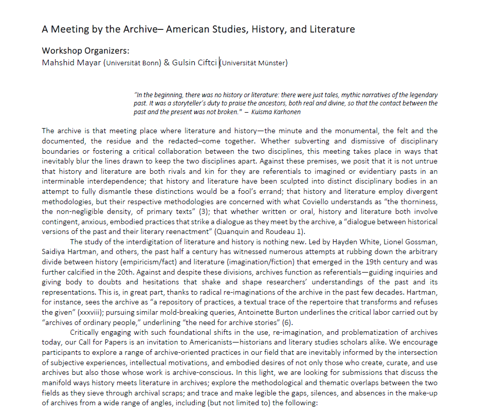 📌"A Meeting by the Archive" -- Abstract Submission Deadline 17.01.2025 📌 
@GulsinCiftci and I can't wait to read your submission!