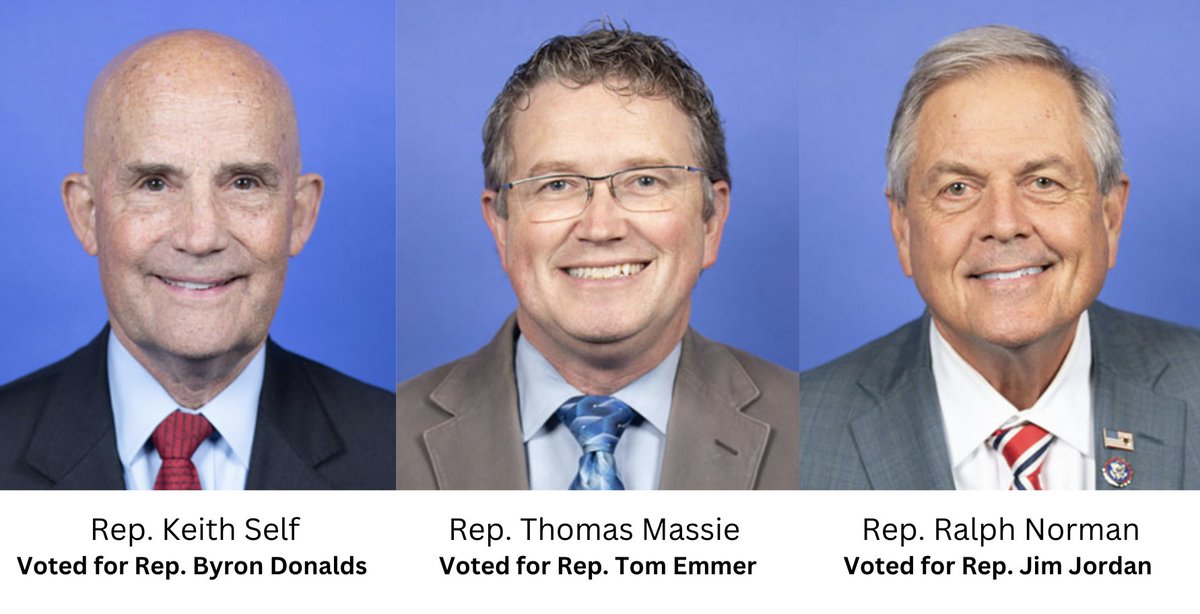 🚨BREAKING🚨 These three House Republicans did not vote for Mike Johnson, causing him to lose the first Speaker vote.
