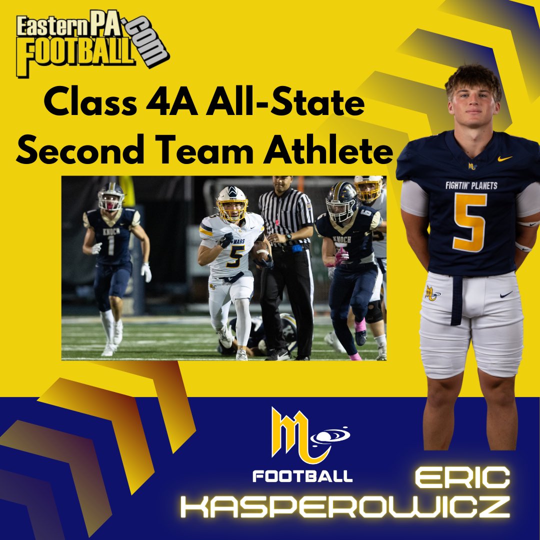 Mars HS Football (@marshsfootball) on Twitter photo Congrats to <a href="/EricKasperowicz/">Eric Kasperowicz, Jr</a> on being selected to the PFN Coaches Select 4A
All-State Team
👏👏#WT2 👽🏈💪
<a href="/MarsAreaSD/">Mars Area SD</a> <a href="/MASDFP/">Mars Area Athletic Department</a> Congrats to <a href="/EricKasperowicz/">Eric Kasperowicz, Jr</a> on being selected to the PFN Coaches Select 4A
All-State Team
👏👏#WT2 👽🏈💪
<a href="/MarsAreaSD/">Mars Area SD</a> <a href="/MASDFP/">Mars Area Athletic Department</a>