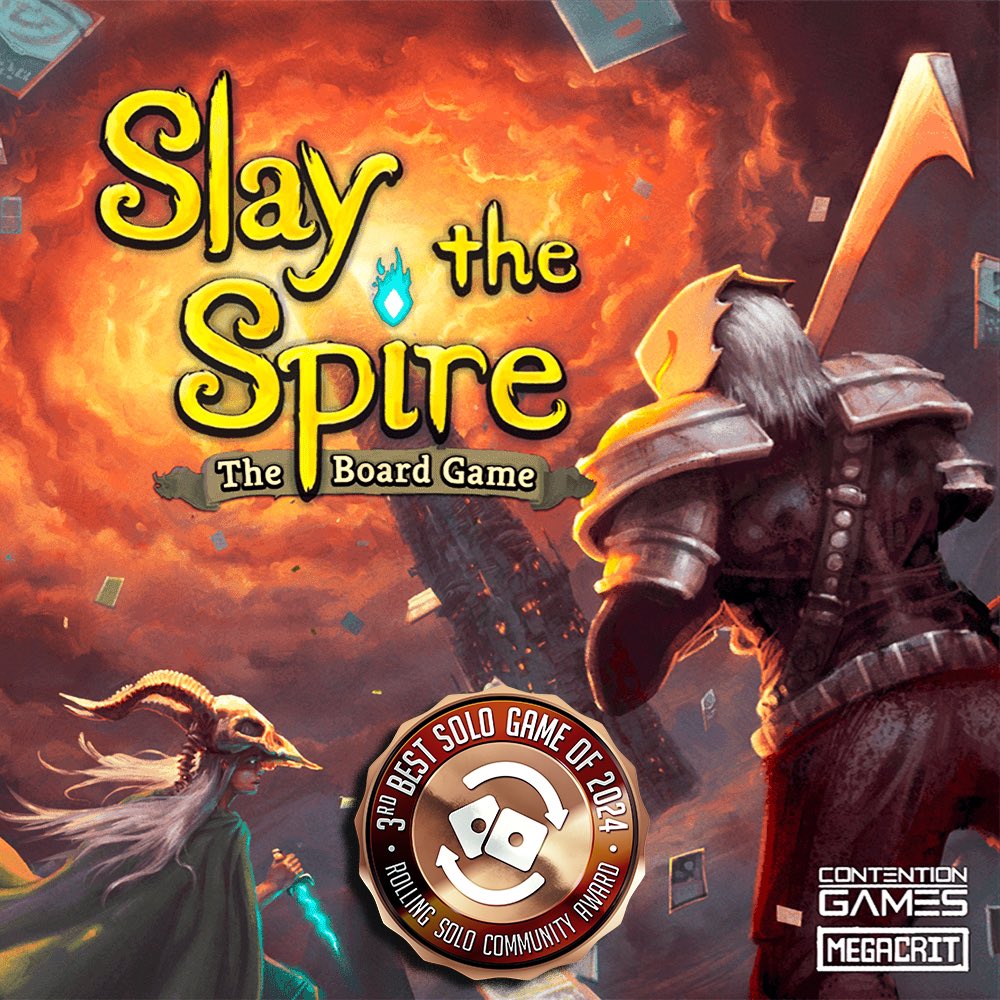 Rolling Solo | Adam Smith (@tryrollingsolo) on Twitter photo Congratulations to <a href="/ContentionGames/">Contention Games</a> for Slay the Spire: The Board Game landing in the 3rd spot of the ‘Top Solo Board Games of 2024’ as voted on by the Rolling Solo Community! ✨
“Slay the Spire: The Board Game is a co-operative deck-building adventure. Craft a unique deck, Congratulations to <a href="/ContentionGames/">Contention Games</a> for Slay the Spire: The Board Game landing in the 3rd spot of the ‘Top Solo Board Games of 2024’ as voted on by the Rolling Solo Community! ✨
“Slay the Spire: The Board Game is a co-operative deck-building adventure. Craft a unique deck,